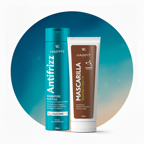 Mascarilla Repolarizadora HAIRFIT + Shampoo Antifrizz con Colágeno GRATIS